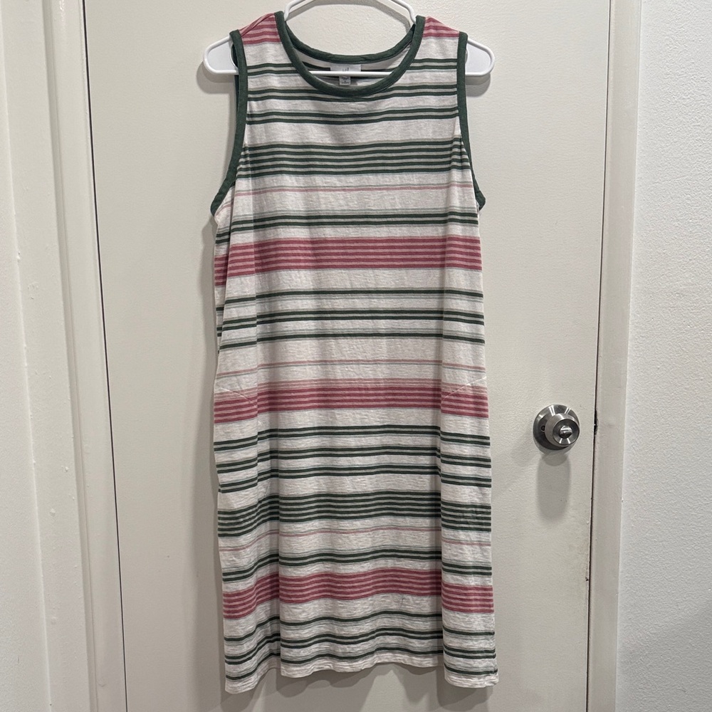 J. Jill Green and Pink Striped Dress